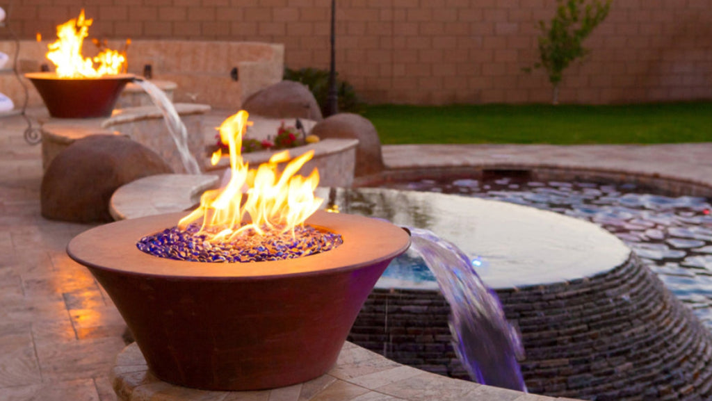 The Outdoor Plus Cazo Hammered Copper Fire  & Water Bowl
