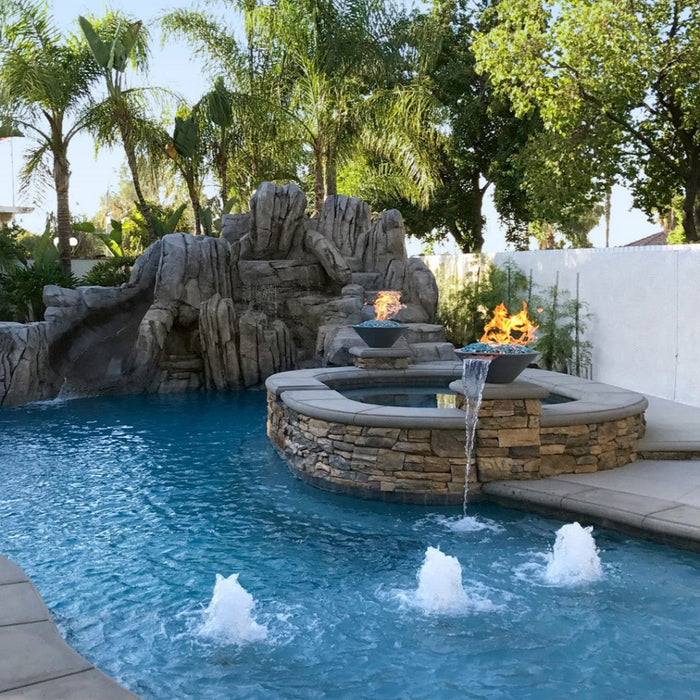The Outdoor Plus Round Cazo Fire & Water Bowl - GFRC Concrete