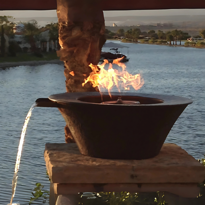 The Outdoor Plus Cazo Hammered Copper Fire  & Water Bowl