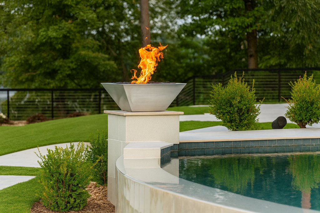 The Outdoor Plus Square Maya Fire Bowl - Stainless Steel OPT-24SQSSFO