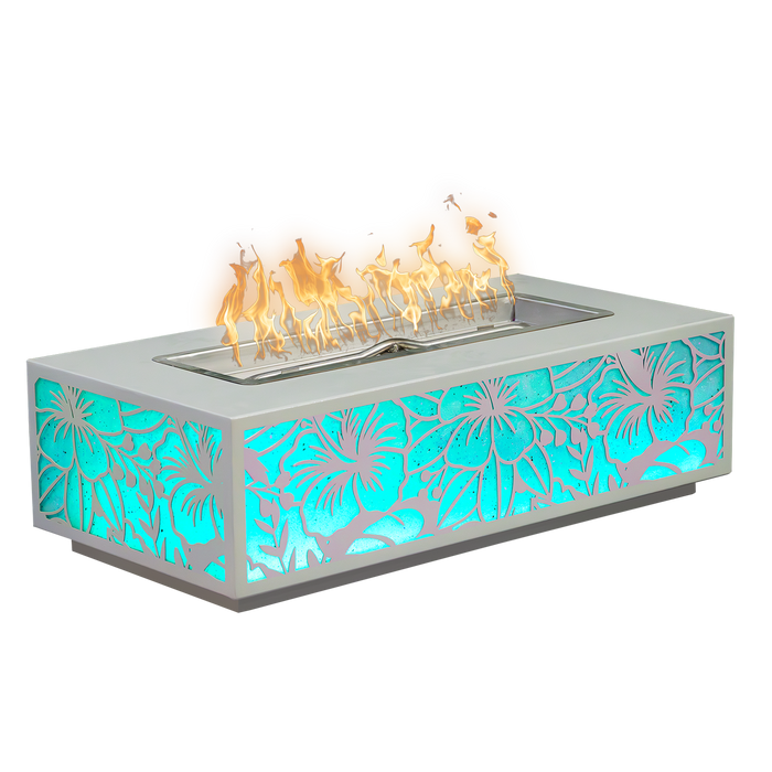 The Outdoor Plus Caribbean Rectangular Coronado Fire Pit - LED Edition