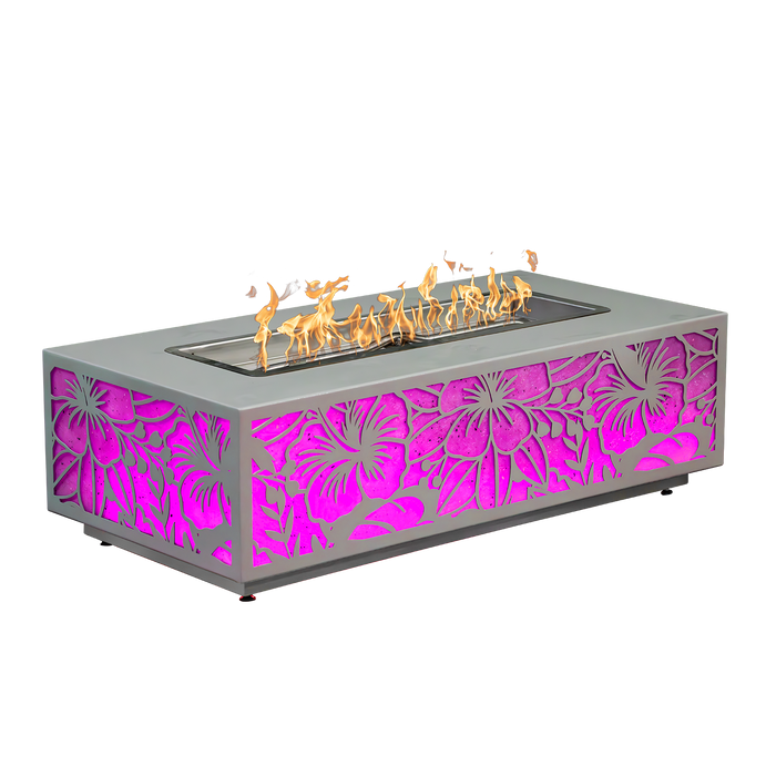 The Outdoor Plus Caribbean Rectangular Coronado Fire Pit - LED Edition