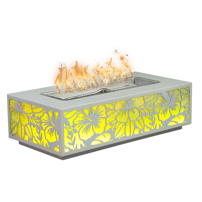 The Outdoor Plus Caribbean Rectangular Coronado Fire Pit - LED Edition