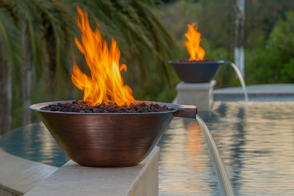 The Outdoor Plus Remi Hammered Copper Fire & Water Bowl OPT-31RCFW