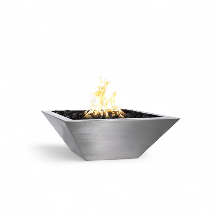 The Outdoor Plus Square Maya Fire Bowl - Stainless Steel OPT-24SQSSFO