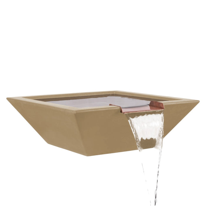 The Outdoor Plus Square Maya Water Bowl - GFRC Concrete OPT-24SWO