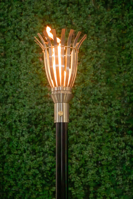 The Outdoor Plus Basket Torch with Torch Base - Stainless Steel OPT-TT9M