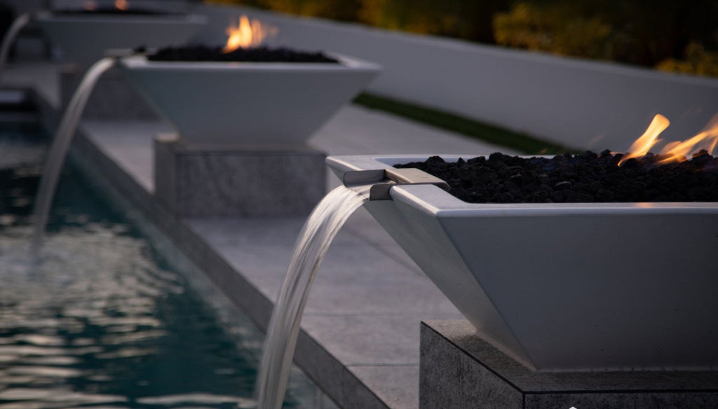The Outdoor Plus Maya Fire & Water Bowl - GFRC Concrete