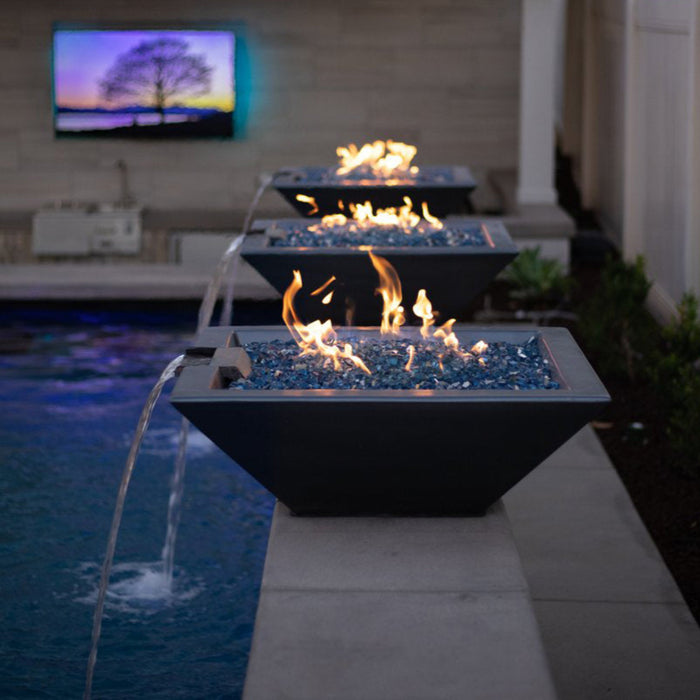 The Outdoor Plus Maya Fire & Water Bowl - GFRC Concrete