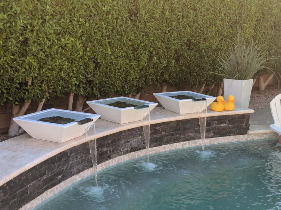 The Outdoor Plus Square Maya Water Bowl - GFRC Concrete OPT-24SWO