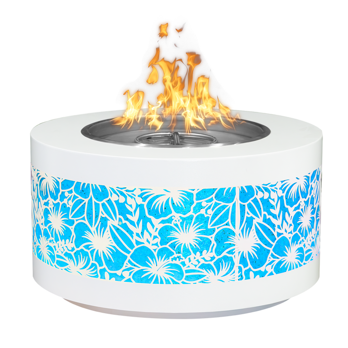 The Outdoor Plus 18" Tall Round Unity Fire Pit -Caribbean LED Edition- Powder Coat Metal OPT-UCARIB484818