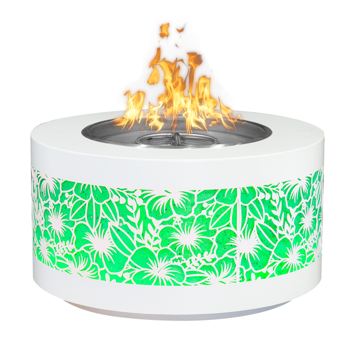 The Outdoor Plus 18" Tall Round Unity Fire Pit -Caribbean LED Edition- Powder Coat Metal OPT-UCARIB484818