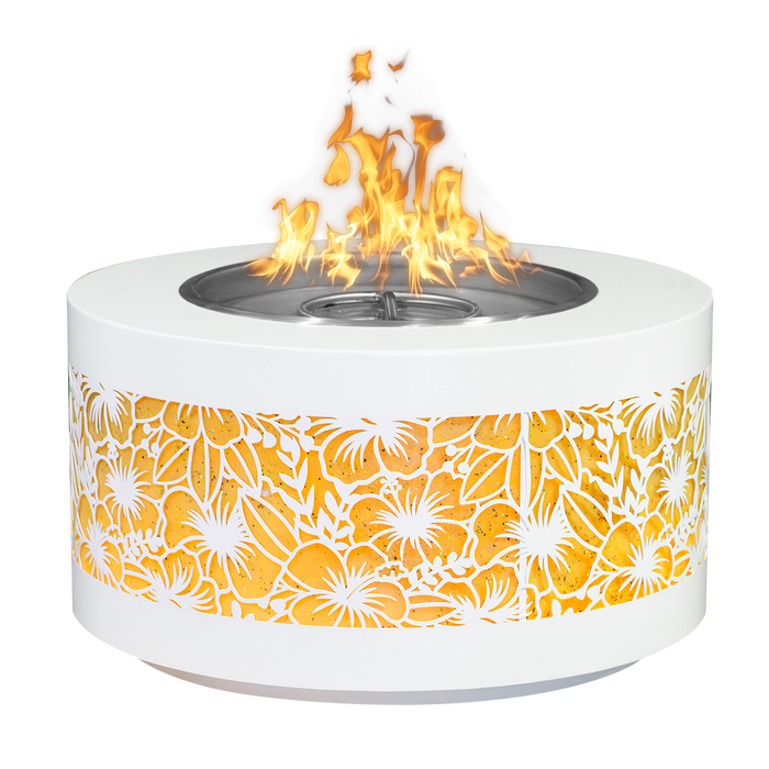The Outdoor Plus 18" Tall Round Unity Fire Pit -Caribbean LED Edition- Powder Coat Metal OPT-UCARIB484818