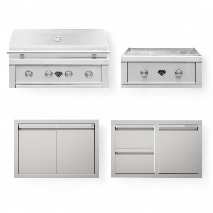 Videl USA Kitchen Island Package – 36″ 4-Burner Gran Fuego Grill + 30″ Gran Plancha Griddle DG-PAKG3