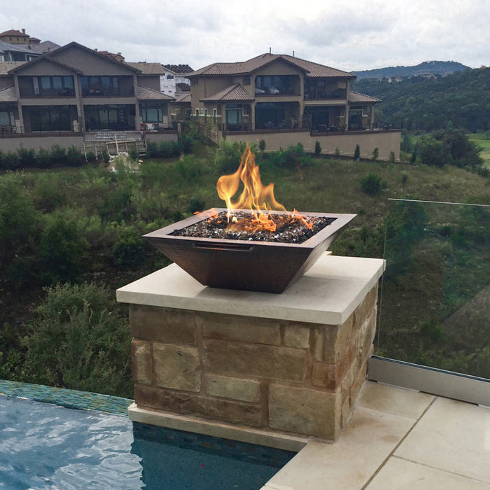 The Outdoor Plus Maya Hammered Copper Fire & Water Bowl OPT-24SCFW