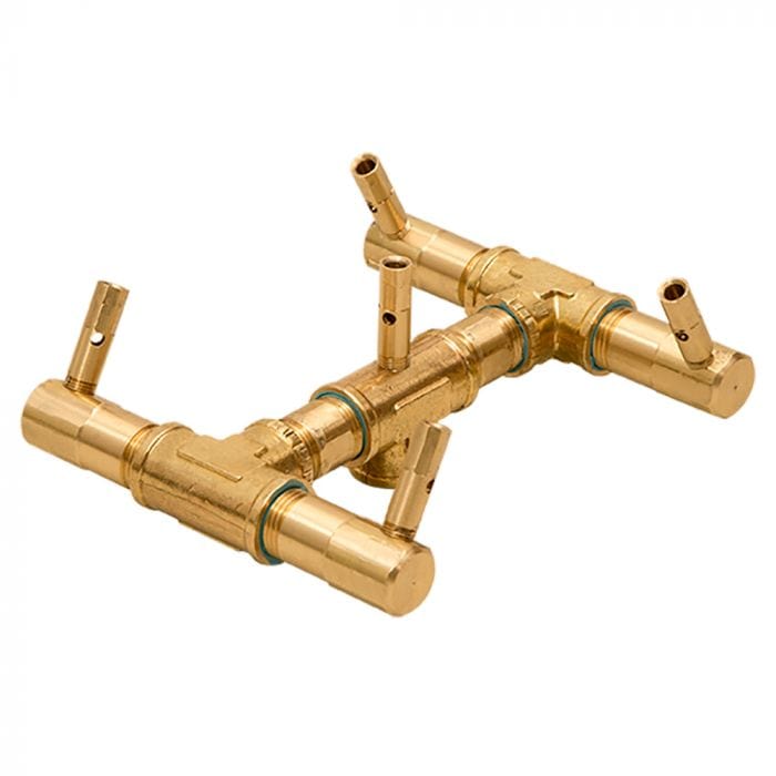 Warming Trends Crossfire 7 x 6-Inch Original Brass Gas Fire Pit Burner 60K BTU