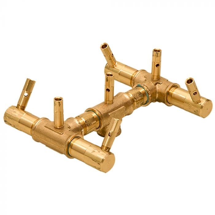Warming Trends Crossfire 7 x 6-Inch Original Brass Gas Fire Pit Burner 84K BTU