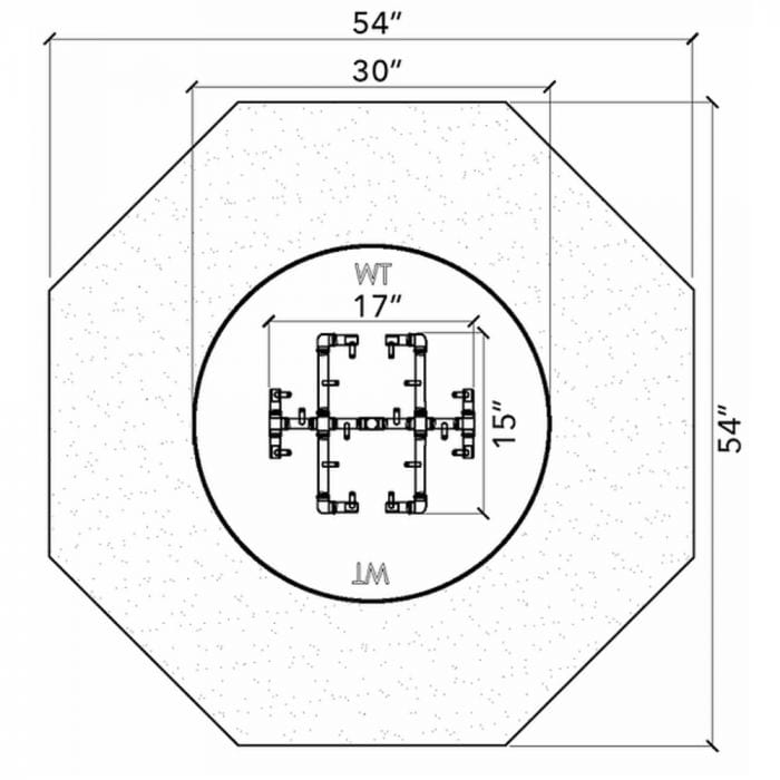 Warming Trends Crossfire Octagon 54x18-Inch Ready To Finish Fire Pit Kit FO54