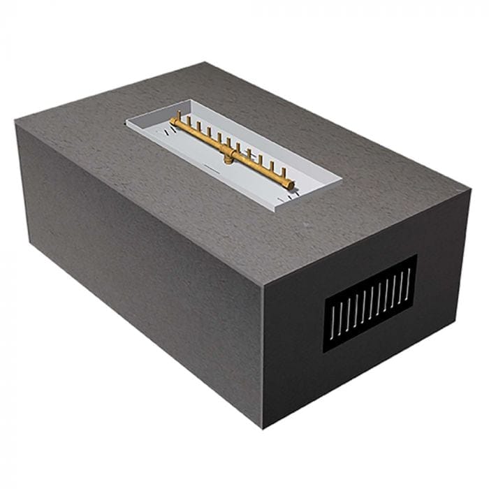 Warming Trends Crossfire Rectangular 48x30x18-Inch with Linear Ready To Finish Fire Pit Kit FR4830