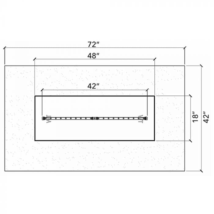 Warming Trends Crossfire Rectangular 72x42x18-Inch with Linear Ready To Finish Fire Pit Kit