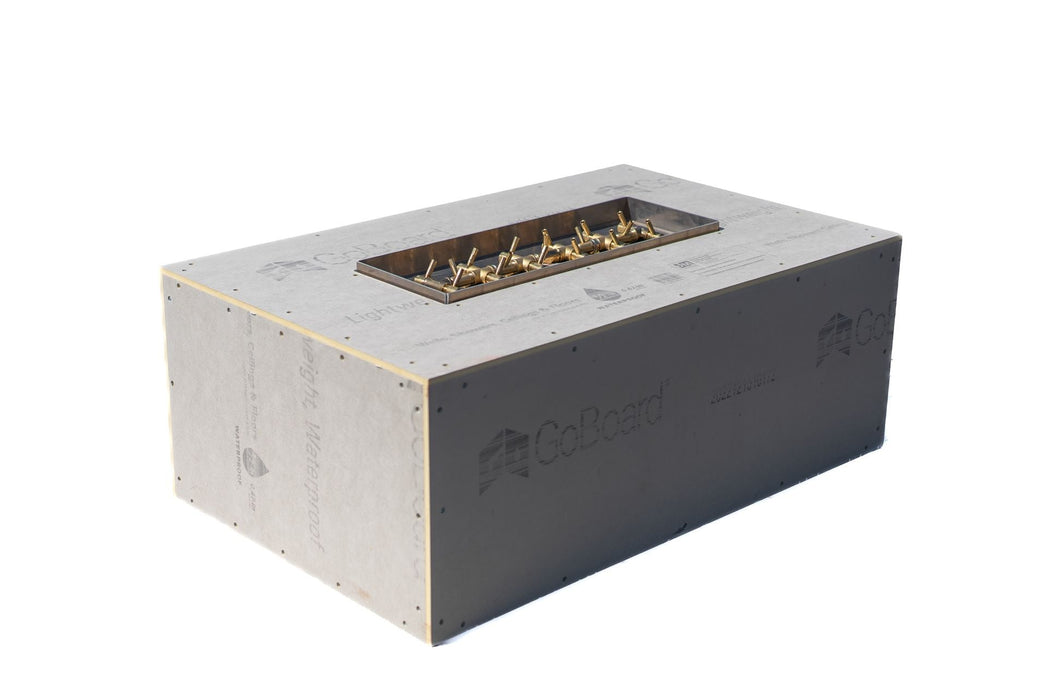 Warming Trends Crossfire Rectangular 72x42x18-Inch with Tree-Style Ready To Finish Fire Pit Kit