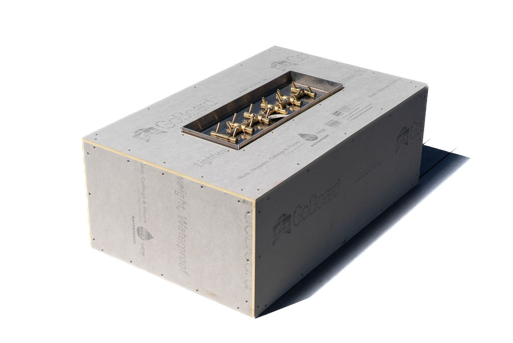 Warming Trends Crossfire Rectangular 72x42x18-Inch with Tree-Style Ready To Finish Fire Pit Kit