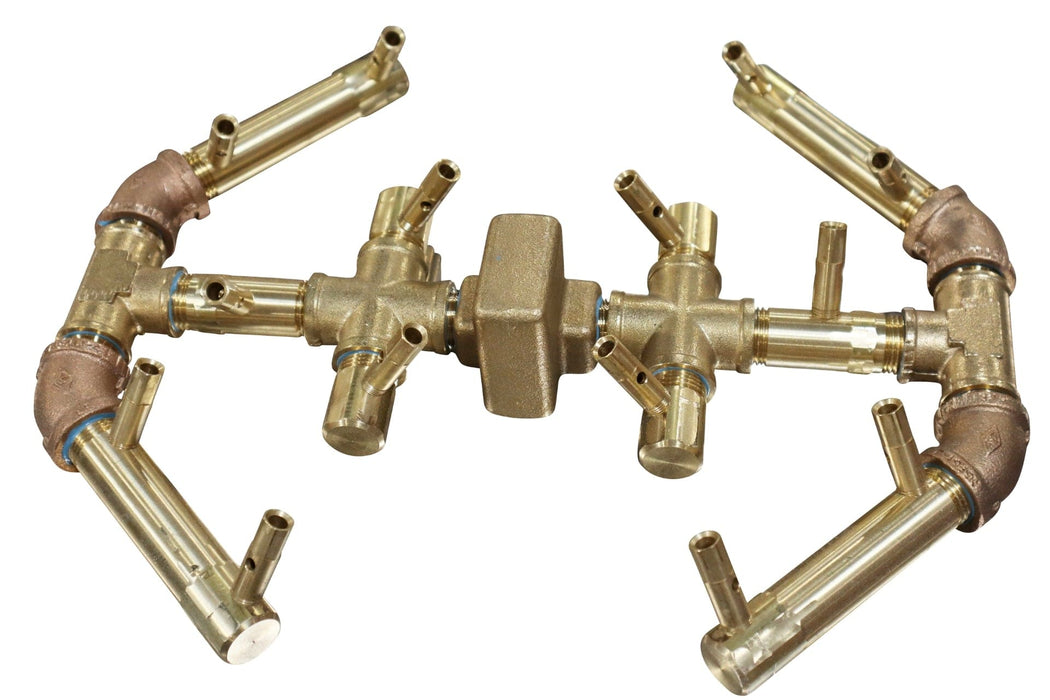 Warming Trends Crossfire Octagonal 11 x 14-Inch Brass Gas Fire Pit Burner 140K BTU