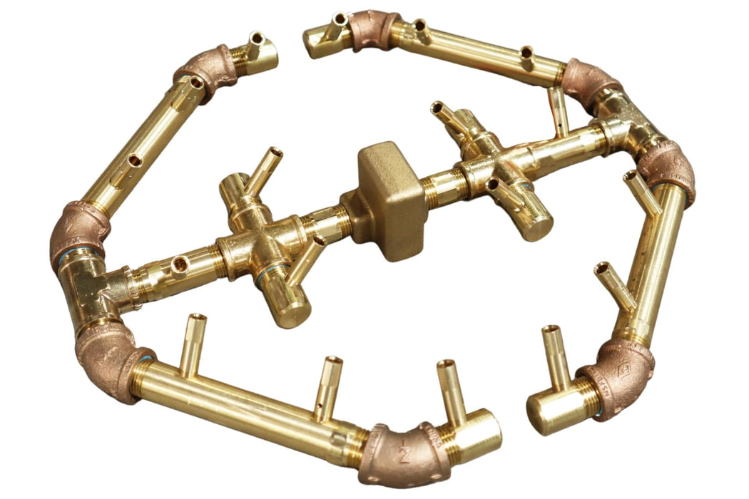 Warming Trends Crossfire Octagonal 15 x 16-Inch Brass Gas Fire Pit Burner 180K BTU