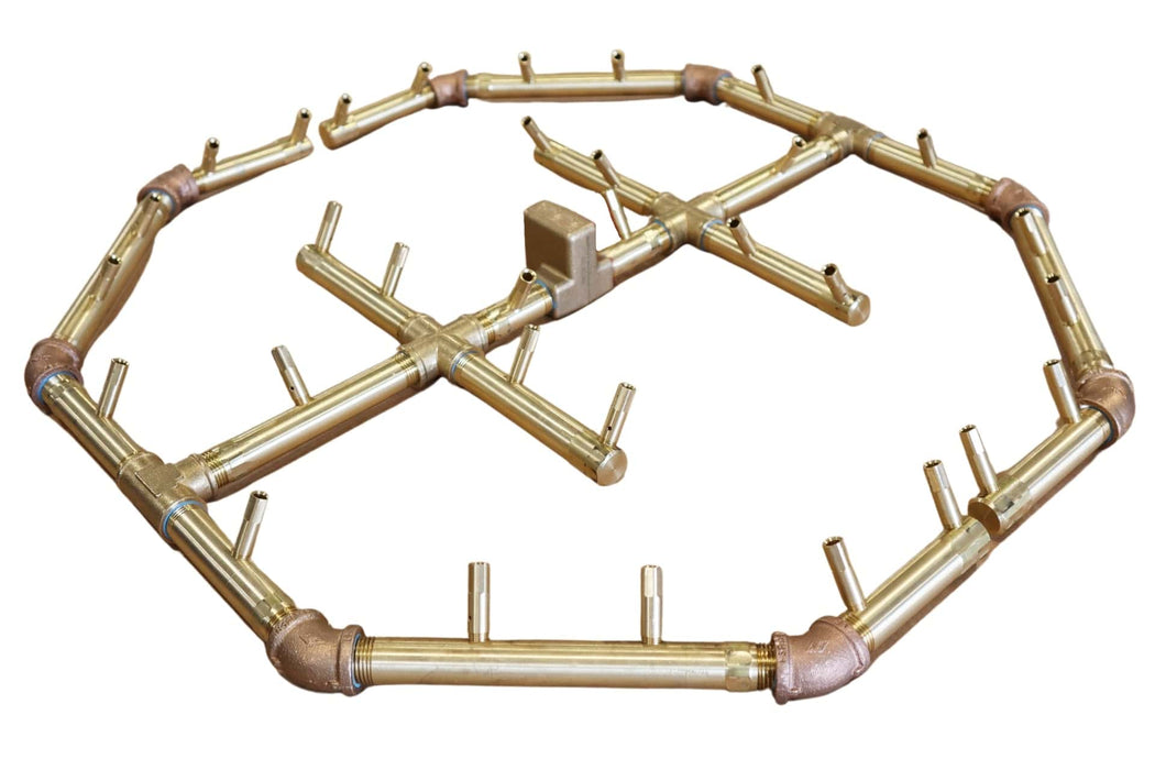 Warming Trends Crossfire Octagonal 25 x 24-Inch Brass Gas Fire Pit Burner 320K BTU
