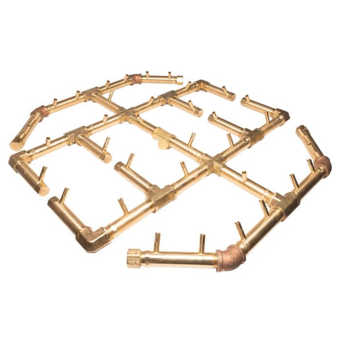 Warming Trends Crossfire Octagonal 29 x 27-Inch Brass Gas Fire Pit Burner 360K BTU