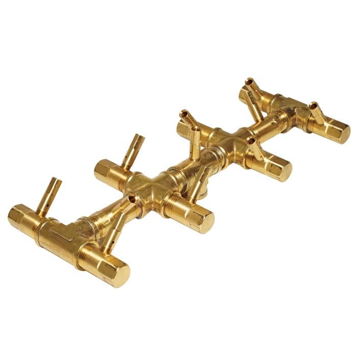 Warming Trends Crossfire Tree-Style 13 x 6-inch Brass Gas Fire Pit Burner 110K BTU