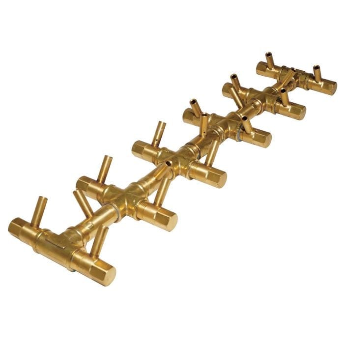 Warming Trends Crossfire Tree-Style 21 x 6-inch Brass Gas Fire Pit Burner 170K BTU