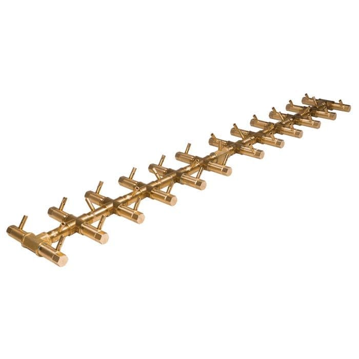 Warming Trends Crossfire Tree-Style 51.5 x 6-inch Brass Gas Fire Pit Burner 350K BTU