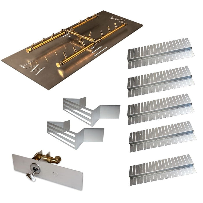 Warming Trends Raffinato Paver Kit with Crossfire H-Style Brass Burner and Rectangular Aluminum Plate