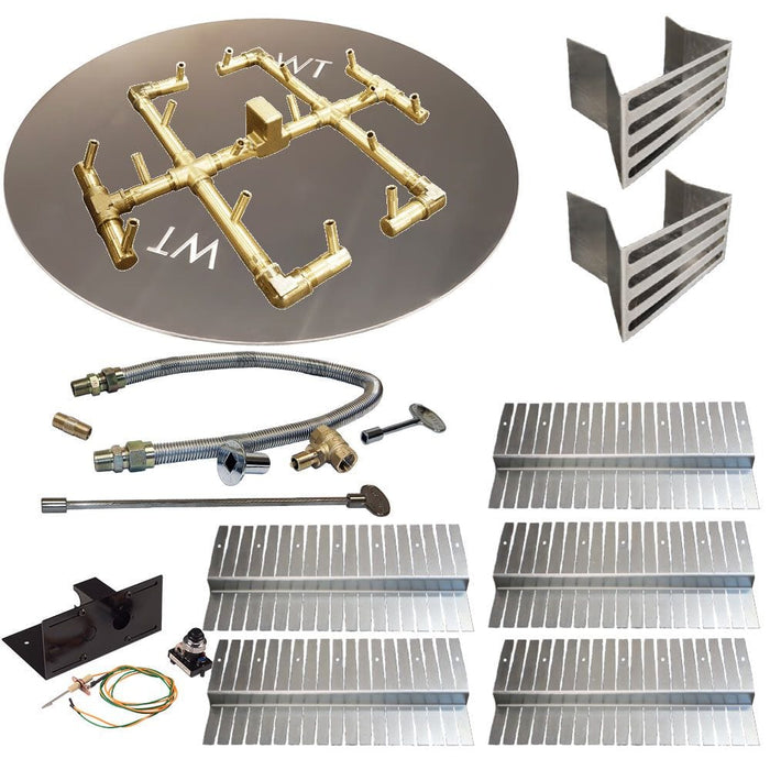 Warming Trends Valencia Paver kit with Crossfire Brass Burner and 29-inch Circular Aluminum Plate