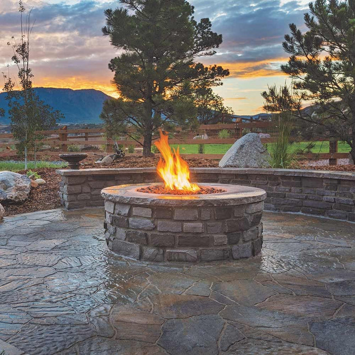 Warming Trends Valencia Paver kit with Crossfire Brass Burner and 29-inch Circular Aluminum Plate